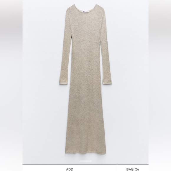 ZARA METALLIC THREAD KNIT MAXI DRESS - Picture 5 of 10